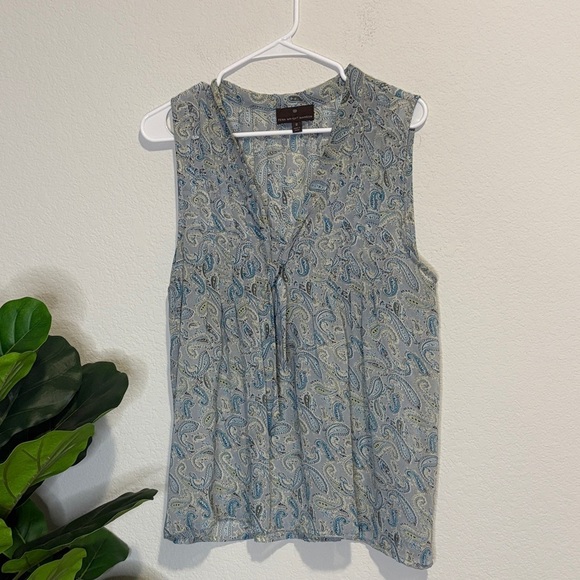 Fenn Wright Manson Tops - Fenn Wright Manson Paisley Blouse - Blue and Gray sheer Medium